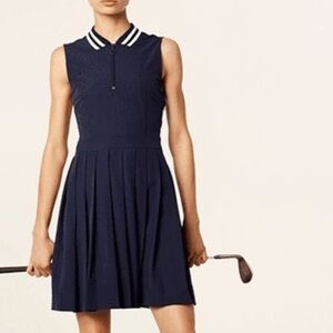 Tory Burch Sport Performance Pleated Golf Mini Dress Navy Size Large